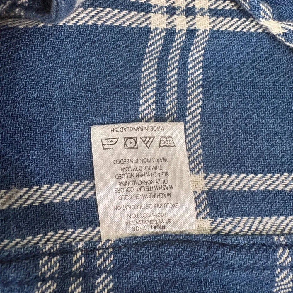 Levi's Flannel Shirt Mens XL Blue Plaid Button Down Long Sleeve Cotton Gorpcore